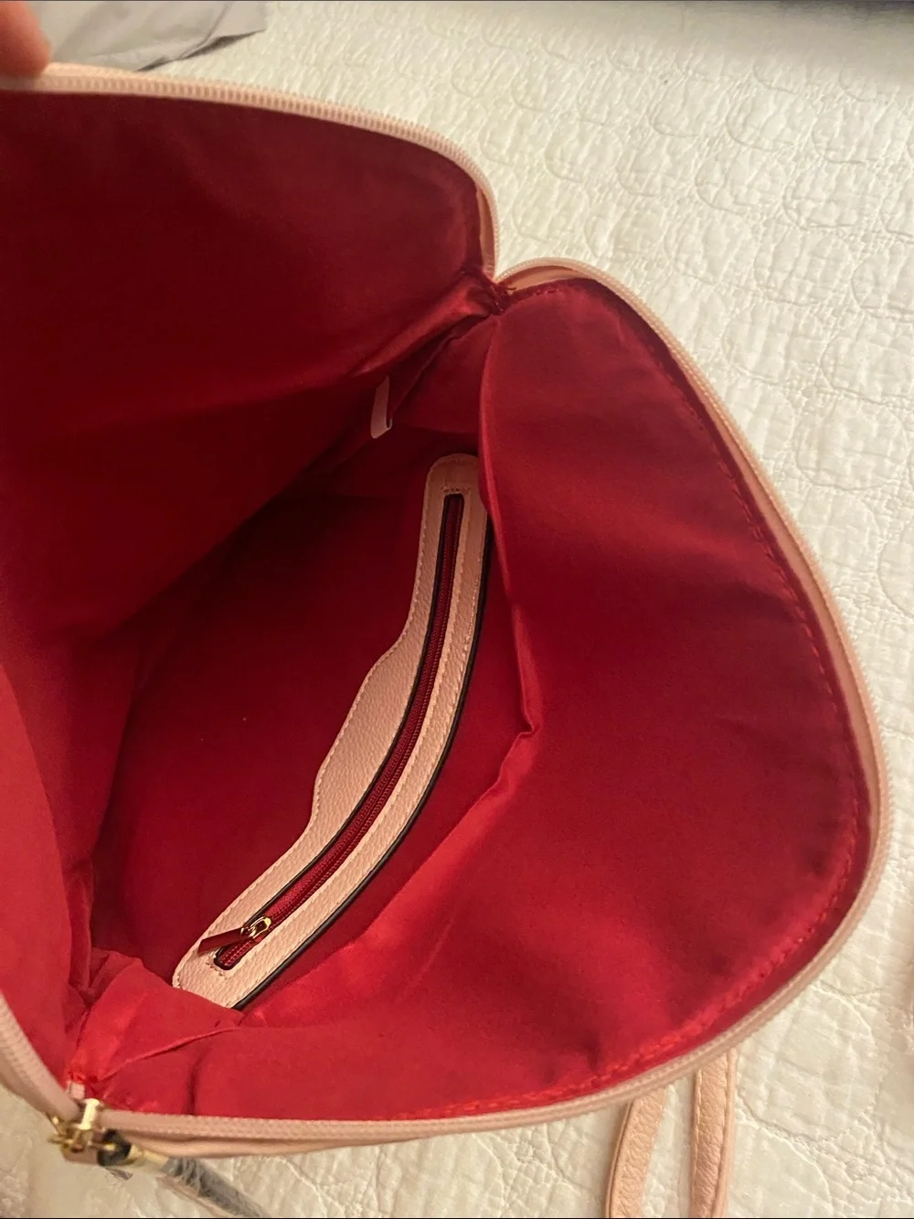 Diophy Blush Fold-Over Wristlet Clutch or crossbody with Zip Accents